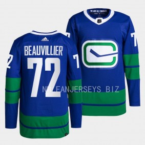 Anthony Beauvillier Vancouver Canucks Primegreen Authentic Blue #72 Alternate Jersey Men's