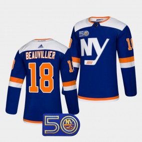 New York Islanders Anthony Beauvillier 50th Anniversary #18 Royal Jersey Authentic Alternate