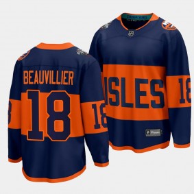 New York Islanders Anthony Beauvillier 2024 NHL Stadium Series Navy Breakaway Player Jersey Men's