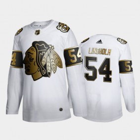Chicago Blackhawks Anton Lindholm #54 Authentic Player Golden Edition White Jersey