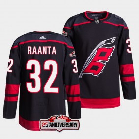 Antti Raanta #32 Carolina Hurricanes 2022-23 Authentic Home Black Jersey 25th Anniversary