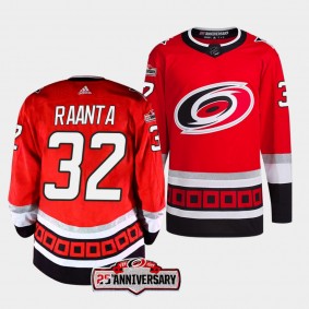 Carolina Hurricanes 2022-23 Alternate Antti Raanta #32 Red Jersey 25th Anniversary