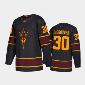 Arizona State Sun Devils Evan DeBrouwer #30 2020-21 Replica Black College Hockey Jersey