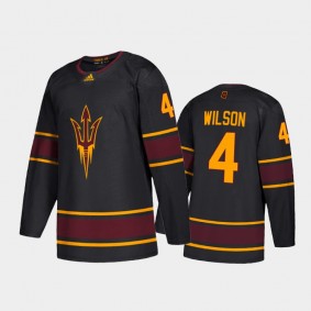 Arizona State Sun Devils Jacob Wilson #4 2020-21 Replica Black College Hockey Jersey