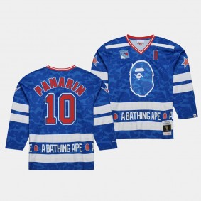 New York Rangers NHL BAPE Mitchell Ness Artemi Panarin Royal #10 Camo Jersey