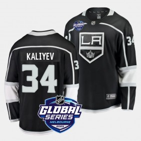 2023 Global Series Arthur Kaliyev Jersey Los Angeles Kings Black #34 Home Men's