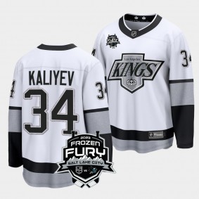 2023 Frozen Fury Arthur Kaliyev Jersey Los Angeles Kings White #34 Alternate Men's