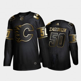 Calgary Flames Artyom Zagidulin #50 Authentic Golden Edition Black Jersey