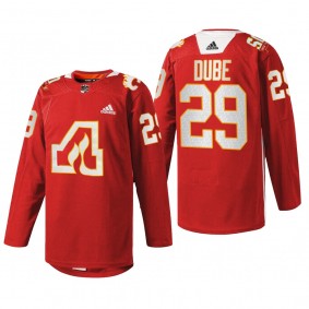 Atlanta Flames 50th Anniversary Dillon Dube Jersey Warm-Up