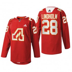 Elias Lindholm Calgary Flames 50th Anniversary Jersey Red #28 Warm-Up