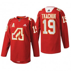 Matthew Tkachuk Calgary Flames 50th Anniversary Jersey Red #19 Warm-Up