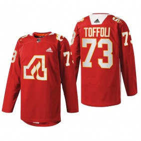 Atlanta Flames 50th Anniversary Tyler Toffoli Jersey Warm-Up