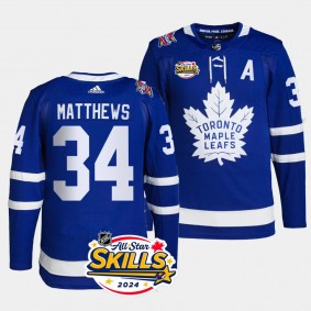 2024 NHL All-Star Skills Auston Matthews Toronto Maple Leafs Blue #34 Authentic Home Jersey