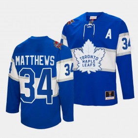 Toronto Maple Leafs #34 Auston Matthews 2024 NHL All-Star Patch Royal Authentic Throwback Jersey