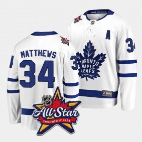 Toronto Maple Leafs Auston Matthews 2024 NHL All-Star Patch White Away Breakaway Player Jersey Men's