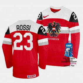 Marco Rossi 2023 IIHF World Championship Australia #23 Red Away Jersey Men