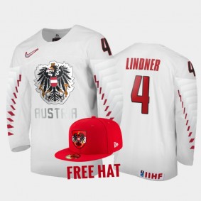 Austria Hockey 2022 IIHF World Junior Championship Lorenz Lindner White Jersey Free Hat