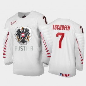 Men Austria Team 2021 IIHF World Junior Championship Marlon Tschofen #7 Home White Jersey