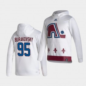 Colorado Avalanche Andre Burakovsky 2021 Reverse Retro White Authentic Pullover Special Edition Hoodie
