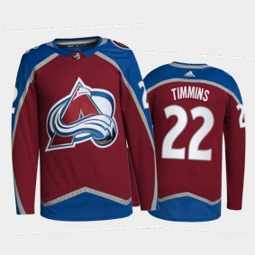 2021-22 Colorado Avalanche Conor Timmins Primegreen Authentic Jersey Burgundy Home Uniform