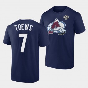 Devon Toews 2022 NHL Global Series Colorado Avalanche Navy T-Shirt
