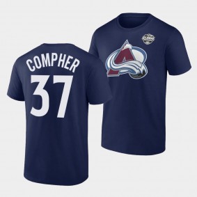 J.T. Compher 2022 NHL Global Series Colorado Avalanche Navy T-Shirt