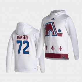 Colorado Avalanche Joonas Donskoi 2021 Reverse Retro White Authentic Pullover Special Edition Hoodie