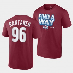 Colorado Avalanche Mikko Rantanen 2022 Stanley Cup Playoffs Slogan Garnet #96 T-Shirt
