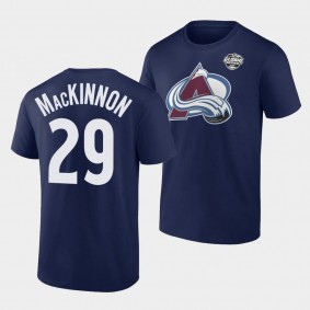 Nathan MacKinnon 2022 NHL Global Series Colorado Avalanche Navy T-Shirt