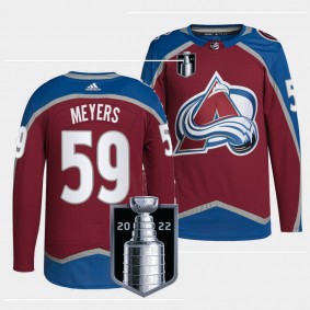 Colorado Avalanche 2022 Stanley Cup Playoffs Ben Meyers #59 Burgundy Jersey Authentic Pro