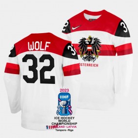Australia 2023 IIHF World Championship Bernd Wolf #32 White Jersey Home