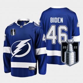 President Biden Tampa Bay Lightning Stanley Cup Blue #46 Jersey Special Honor