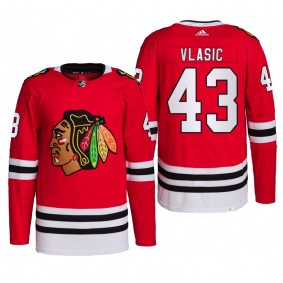 Chicago Blackhawks 2022 Home Jersey Alex Vlasic Red #43 Authentic Primegreen Uniform