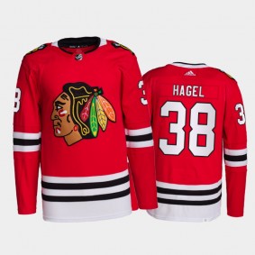 2021-22 Chicago Blackhawks Brandon Hagel Primegreen Authentic Jersey Red Home Uniform