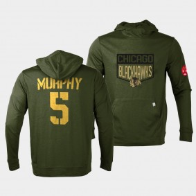 Chicago Blackhawks Connor Murphy 2022 Salute to Service Olive Levelwear Hoodie