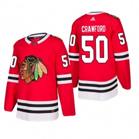 Men's Chicago Blackhawks Corey Crawford #50 Home Red Authentic Player Cheap Jersey