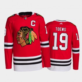 2021-22 Chicago Blackhawks Jonathan Toews Primegreen Authentic Jersey Red Home Uniform