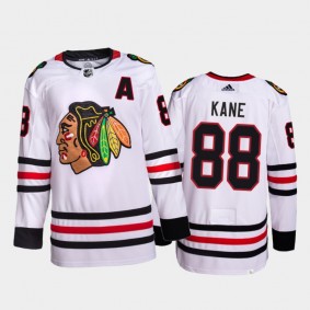 Patrick Kane Chicago Blackhawks Away Jersey 2021-22 White #88 Primegreen Authentic Pro Uniform