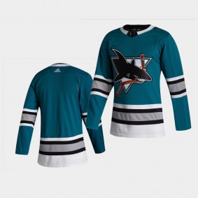 blank # Sharks 2020-21 30th Anniversary Throwback Authentic Teal Jersey