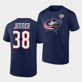 Boone Jenner 2022 NHL Global Series Columbus Blue Jackets Navy T-Shirt