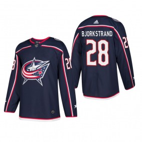 Men's Columbus Blue Jackets Oliver Bjorkstrand #28 Home Navy Authentic Player Cheap Jersey
