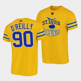 Ryan O'Reilly Reverse Retro 2.0 St. Louis Blues Yellow T-Shirt 1966 Prototype Logo