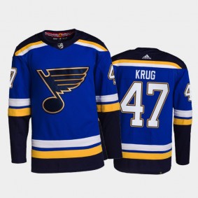 2021-22 Blues Torey Krug Home Blue Jersey