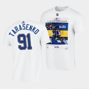 St. Louis Blues Vladimir Tarasenko Player photo Stars HighligHihts T-Shirt #91 White