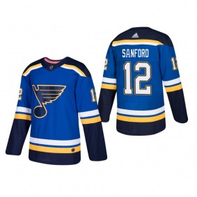 Men's St. Louis Blues Zach Sanford #12 Home Blue Authentic Player Cheap Jersey