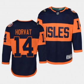 New York Islanders #14 Bo Horvat 2024 NHL Stadium Series Premier Player Navy Youth Jersey