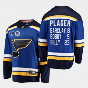 Bobby Plager St. Louis Blues Honor Three Plagers Blue commemorative Jersey