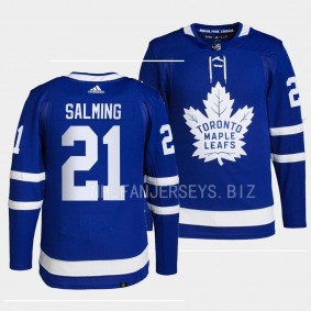 Borje Salming Toronto Maple Leafs Authentic Blue #21 RIP Legend Jersey Men's