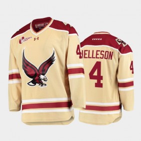 Drew Helleson #4 Boston College Eagles College Hockey Beige Jersey