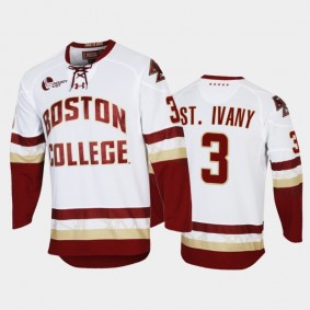 Boston College Eagles Jack St. Ivany #3 College Hockey White Performance Jersey 2021-22